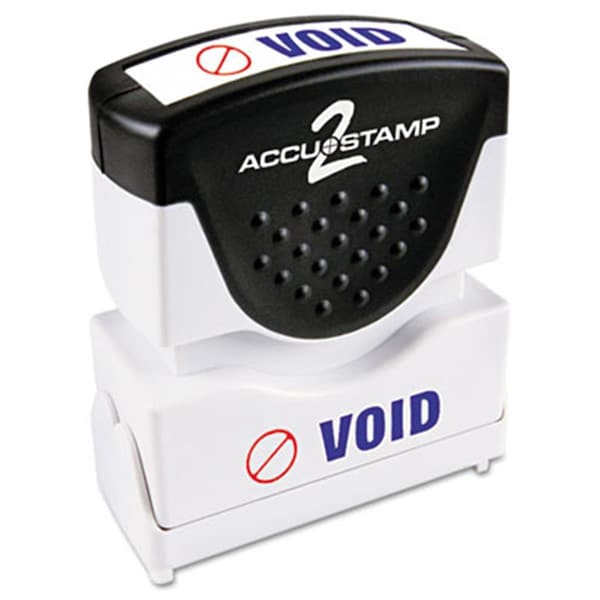 Consolidated Stamp Consolidated Stamp 035539 Accustamp2 Shutter Stamp with Anti Bacteria; Red-Blue; VOID; 1.63 x .5 35539 - main